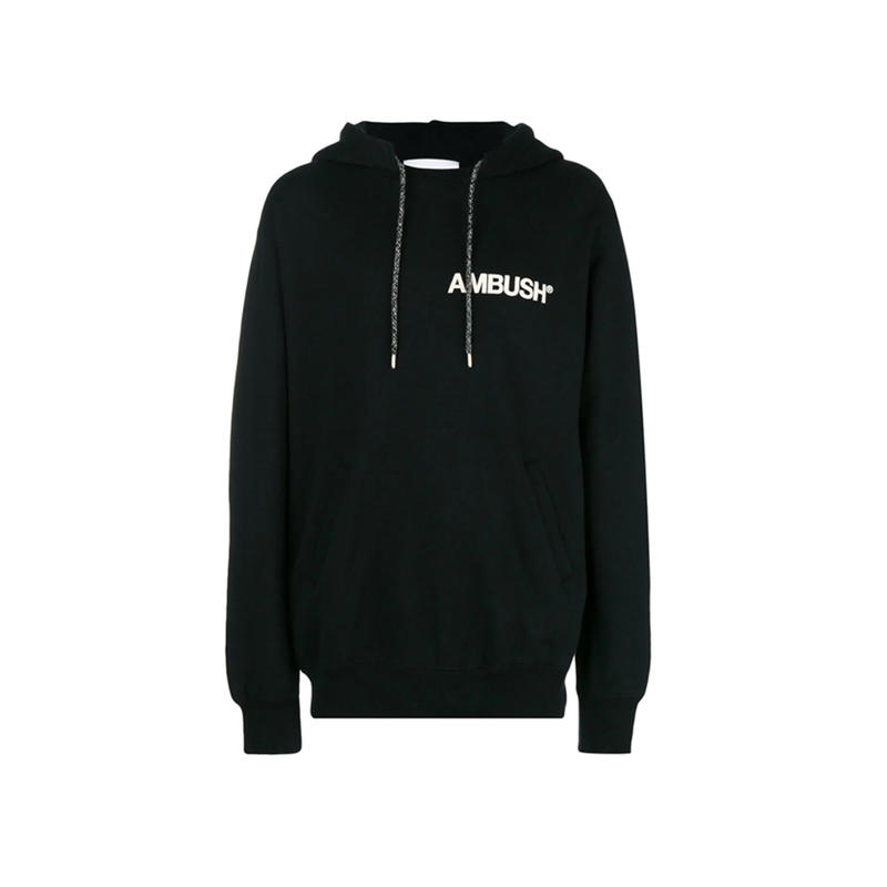 Ambush 基础纯色字母Logo抽绳长袖套头帽衫