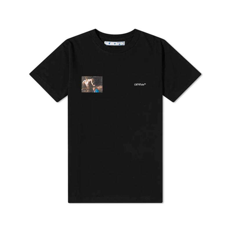 OFF-WHITE Caravaggio Angel 宗教人物油画箭头宗教油画天使胸口印花圆领短袖T恤