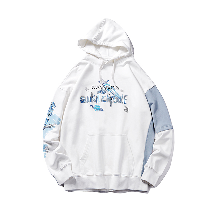 GUUKA X 狮来运转 潮牌嘻哈星球印花中长运动卫衣 男女同款