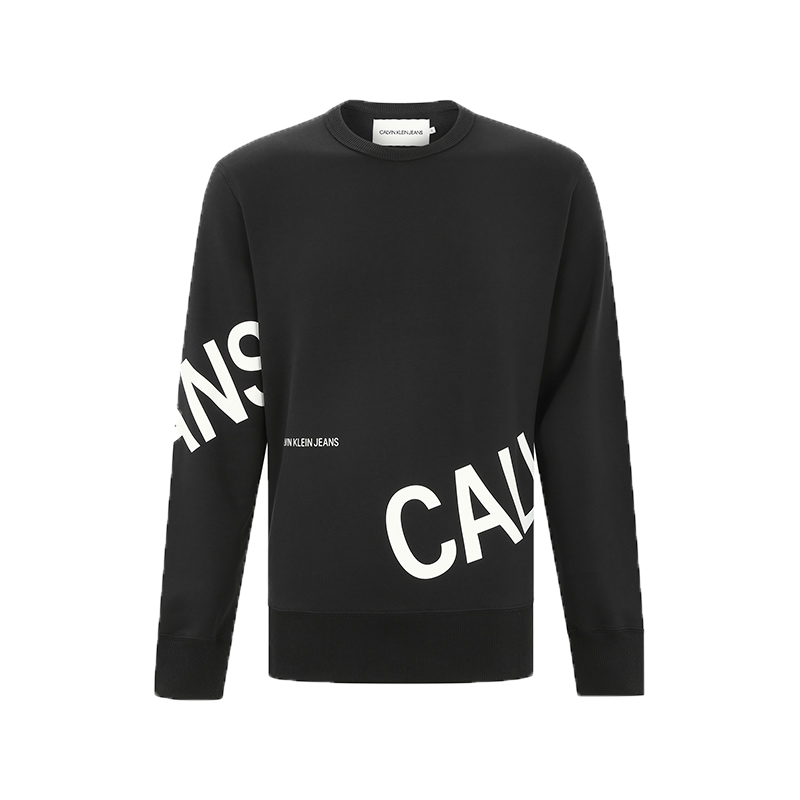 Calvin Klein 字母印花撞色LOGO环绕针织休闲圆领卫衣 J316522
