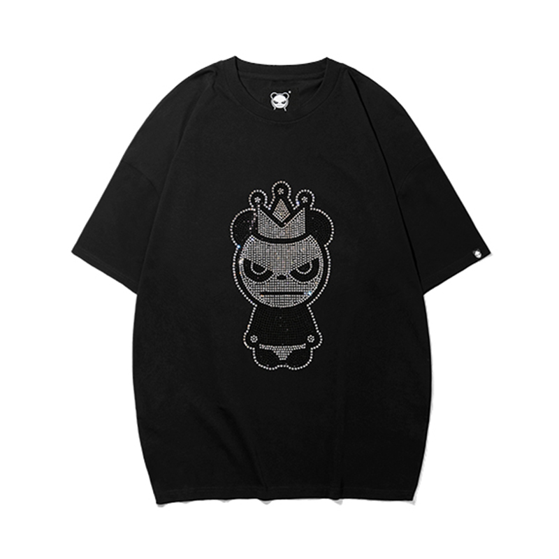 HIPANDA 2020皇冠熊猫镶钻短袖T恤 0202111165