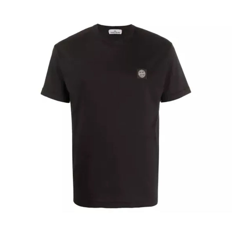 Stone Island/石头岛 徽标丝光棉圆领短袖T恤 男女同款 721524113-V0029