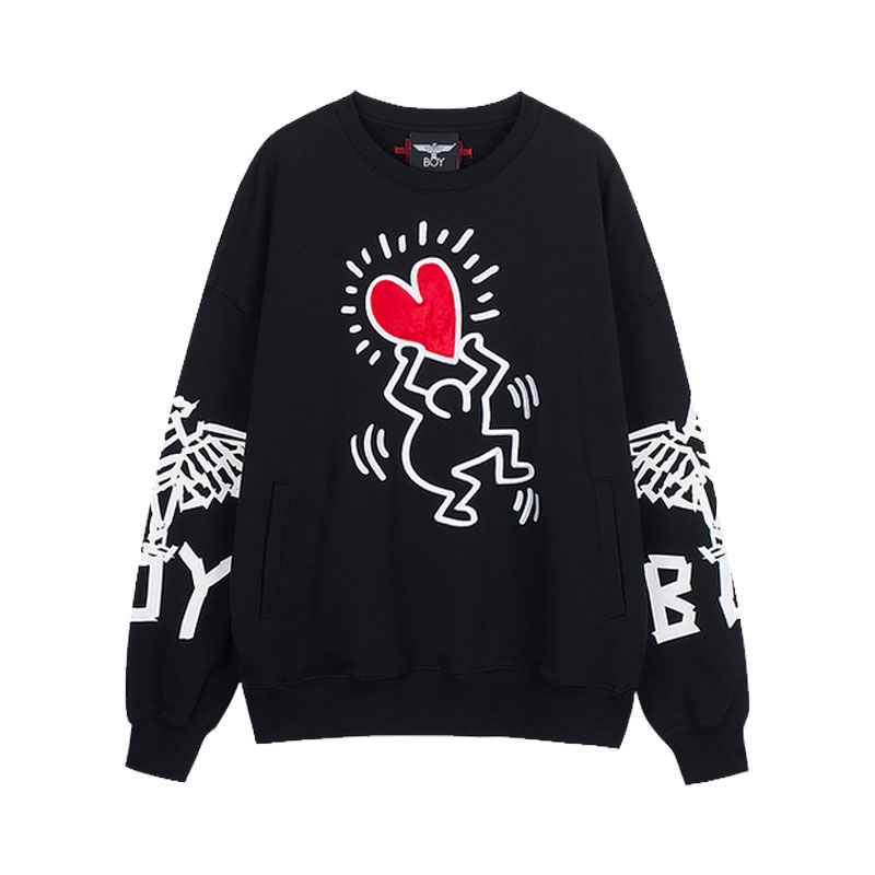 Boy London X Keith Haring 聯名紅心絨布繡衛(wèi)衣 男女同款 B204NB260102