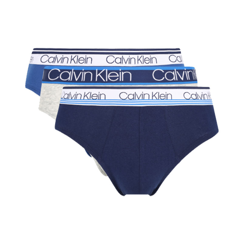 Calvin Klein 美拉德循环条纹贴身棉质透气微弹提花腰边男士三角内裤 NP2311O