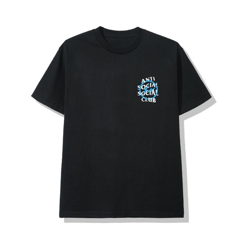 Anti Social Social Club X Fragment Blue Bolt Tee Black 休闲短袖T恤 男女同款