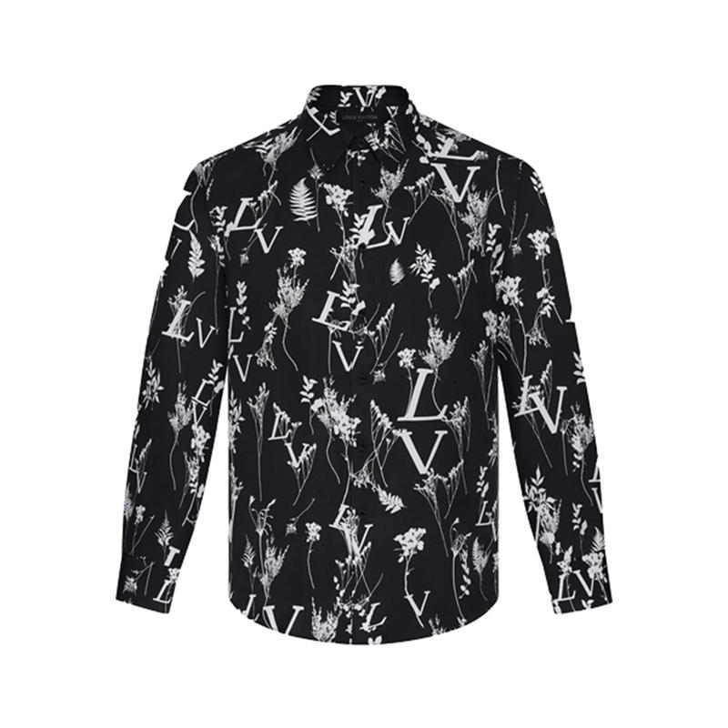 LOUIS VUITTON LV LEAF 印花标准版长袖衬衫 男女同款