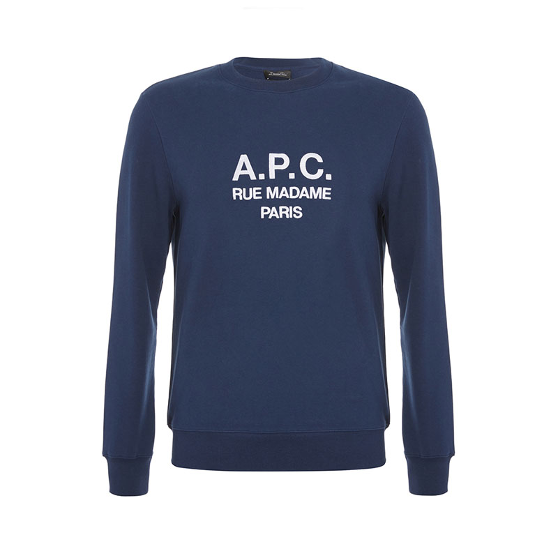 A.P.C 徽标棉质Logo字母印花圆领长袖套头卫衣 男女同款 COEBHH27500