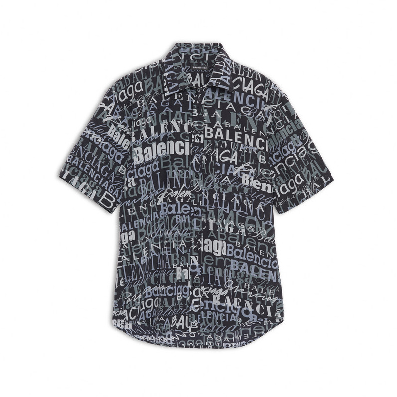 BALENCIAGA巴黎世家 logo印花短袖衬衫 男女同款 556854/TELF2 1269