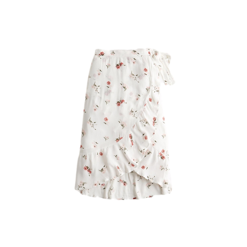 Hollister 前身裹身式荷叶边中长裙 女 305384-1