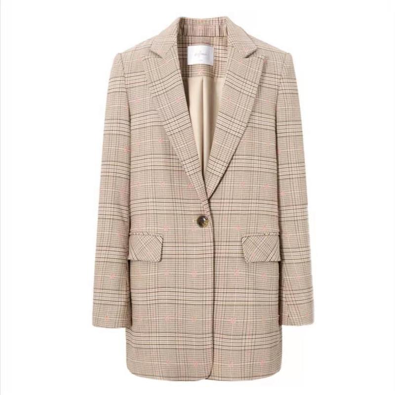 【商场同款】éifini 女装 韩版格子通勤西装 1C1110421