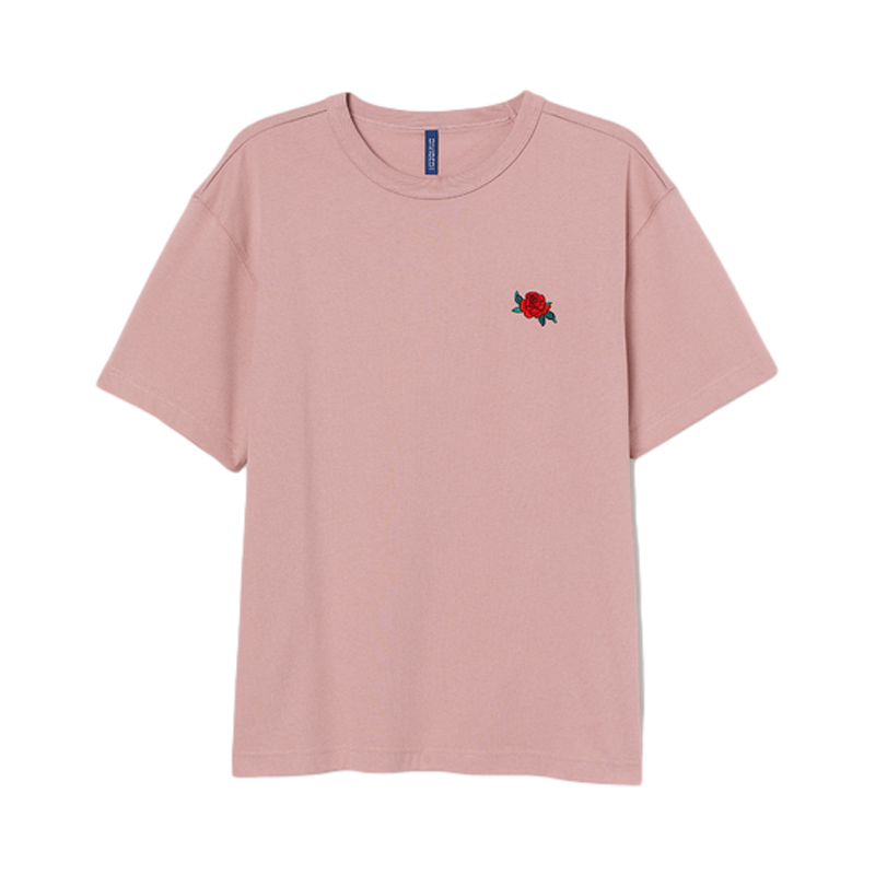 H&M 休闲棉质图案短袖T恤 0630777