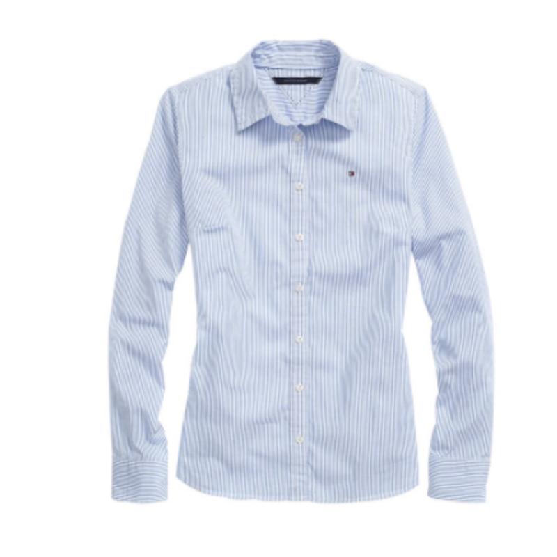 Tommy Hilfiger 细条纹商务长袖衬衫 男女同款 17697981