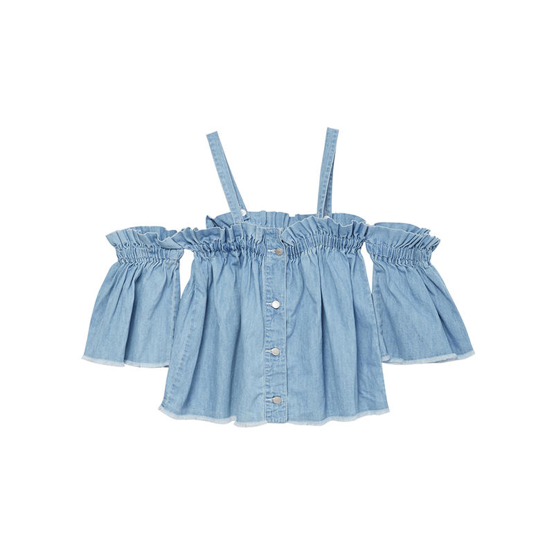 Meters Bonwe 露肩牛仔吊带上衣 男女同款 225683