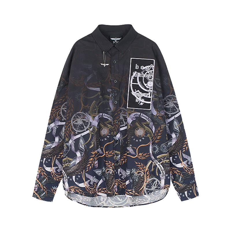 Boy London 情侣满印罗盘主题长袖衬衫 男女同款 B211NG202102