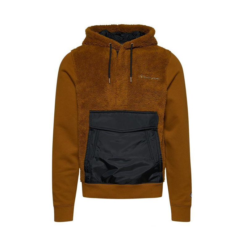 Champion/冠军 时尚拼接口袋抓绒连帽卫衣 男女同款