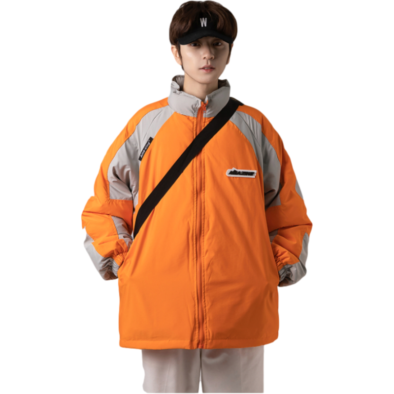 港仔文艺男 撞色拼接宽松棉服 GZ-XK010-21