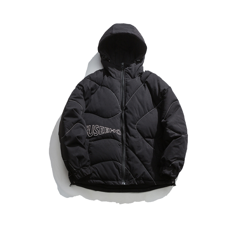 FORHUG 纯色航线情侣加厚连帽棉服 男女同款 FHCO-025