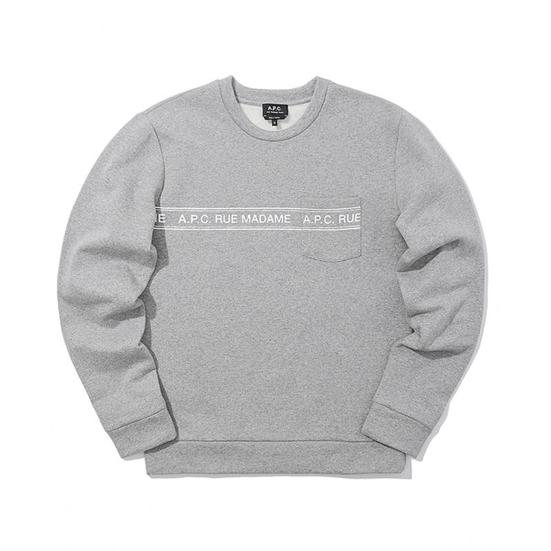 A.P.C. 基础圆领logo印花口袋装饰套头卫衣 男女同款