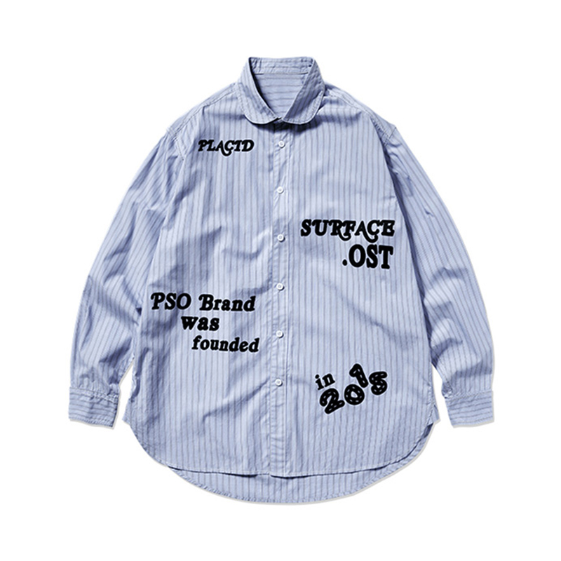 PSO 不规则印花条纹衬衫 男女同款 ST2005