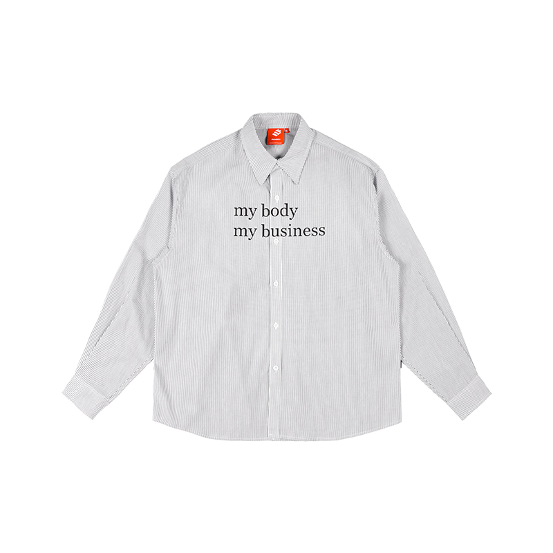 FMACM my body 标语设计条纹长袖衬衫 男女同款 FM21SS-CS2106