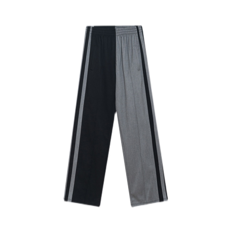 Blue Lotuss 拼接撞色阔腿直筒休闲长裤 男女同款