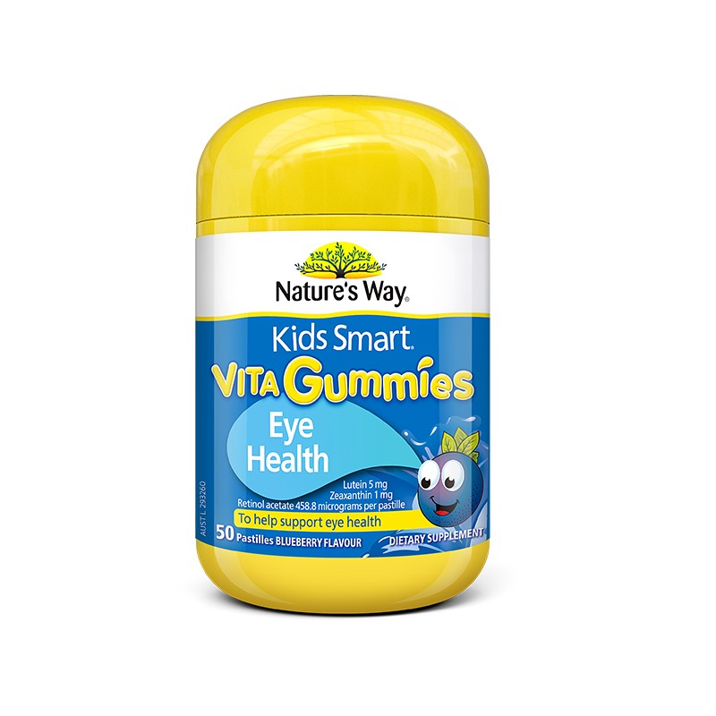 推荐商品：佳思敏/Nature’s Way 儿童叶黄素复合维生素防蓝光护眼蓝莓软糖 澳洲进口专利护眼保护视力记忆力保护眼睛蓝莓味近视补钙抗蓝光
