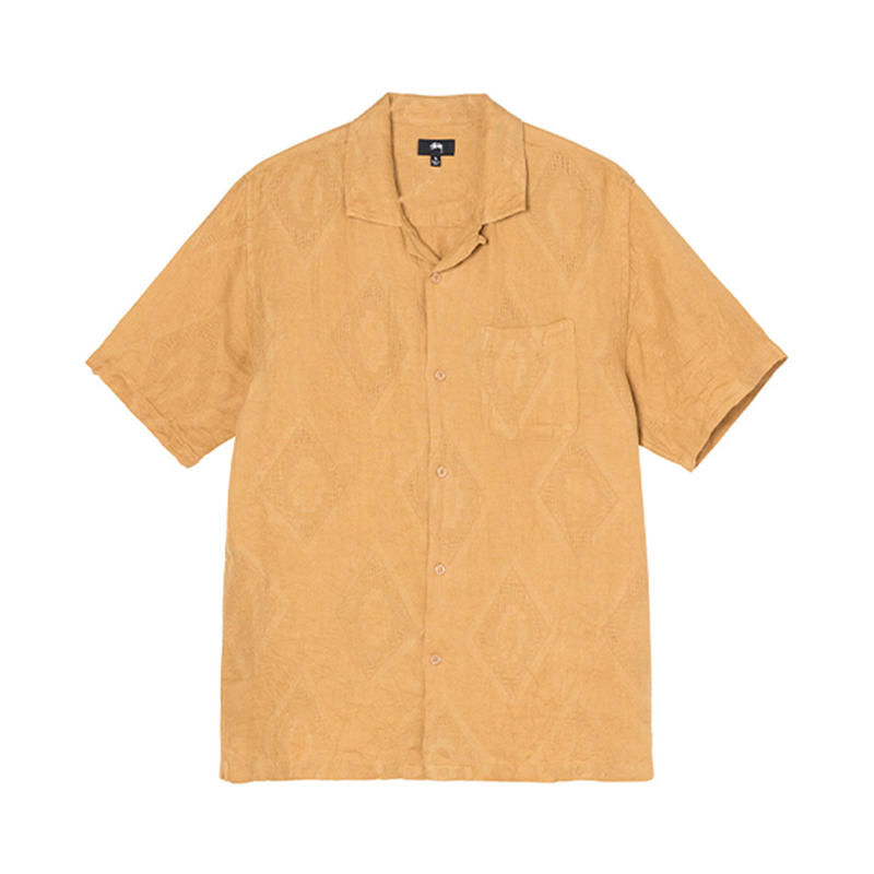 Stussy 钻石提花亚麻短袖衬衫