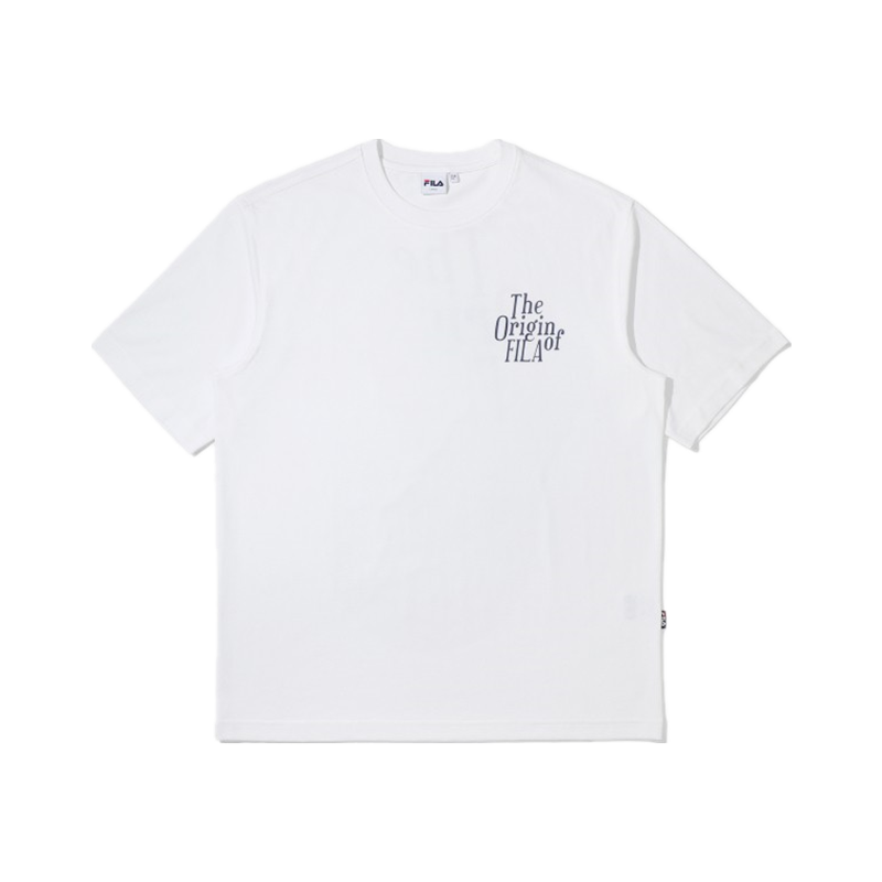 FILA 男女情侣款简约字母标休闲圆领短袖T恤 FE2RSD5114X