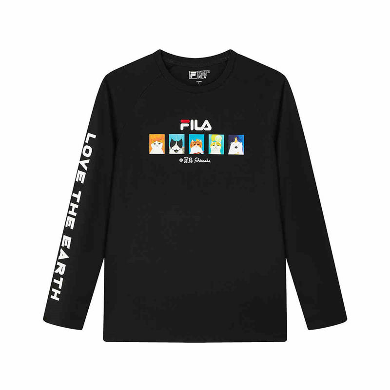 FILA x Pepe Shimada 联名男士时尚宽松卡通印花长袖T恤 F11M133288F