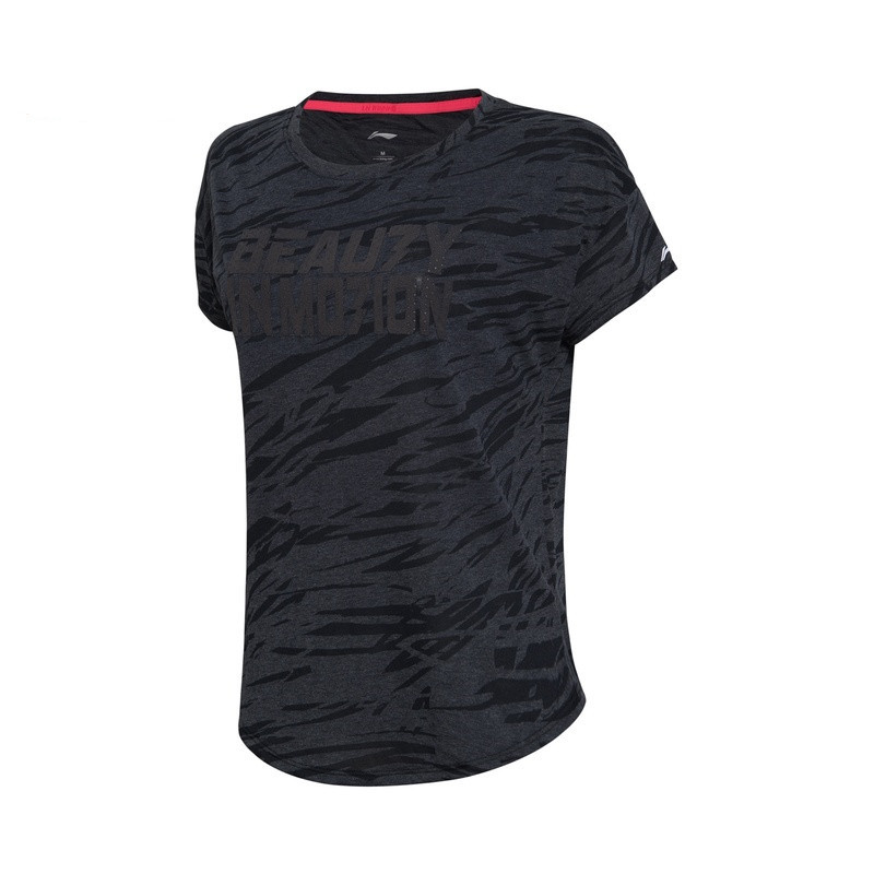 Li Ning 男子时尚休闲潮流运动短袖T恤 AHSM086
