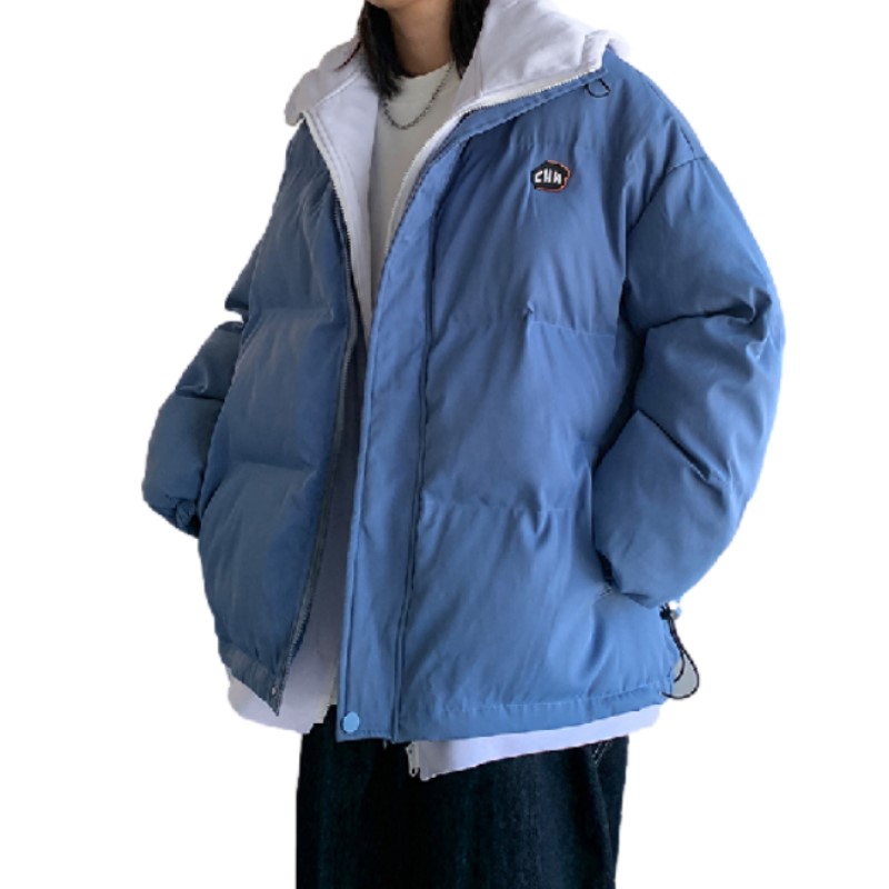 港仔文艺男 假两件原宿风连帽棉服 LR-211026-0003