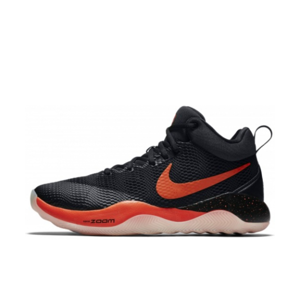 Nike Zoom Rev 2017 防滑耐磨 减震 圆头 篮球鞋 黑橙
