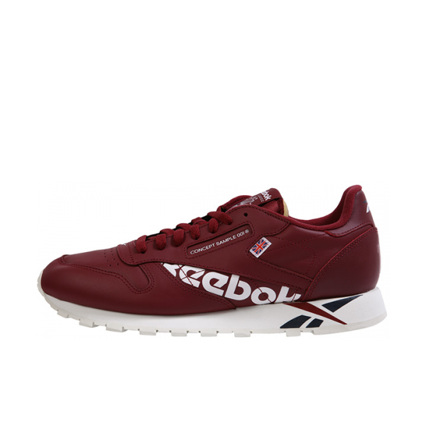 推荐商品：Reebok/锐步 Classic Leather 跑鞋 休闲复古减震回弹防滑耐磨低帮合成革织物轻便 Red
 酒红Logo