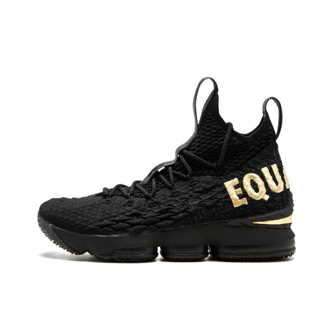 推荐商品：Nike Zoom LeBron 15 防滑耐磨 舒适透气 圆头 织物 实战 运动 篮球鞋 Equality (Black) 黑色平等