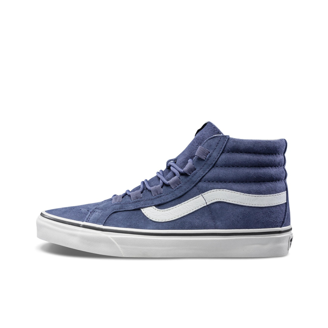 推荐商品：Vans/范斯 SK8-Hi 板鞋 潮流经典拼接复古街头厚底 Grisaille/Marshamllow 灰蓝麂皮