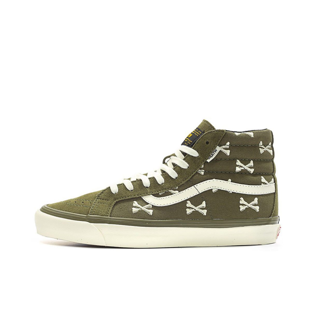 推荐商品：Vans/范斯 SK8-Hi 板鞋 潮流经典拼接复古街头厚底 Olive Crossbones WTAPS联名/绿色