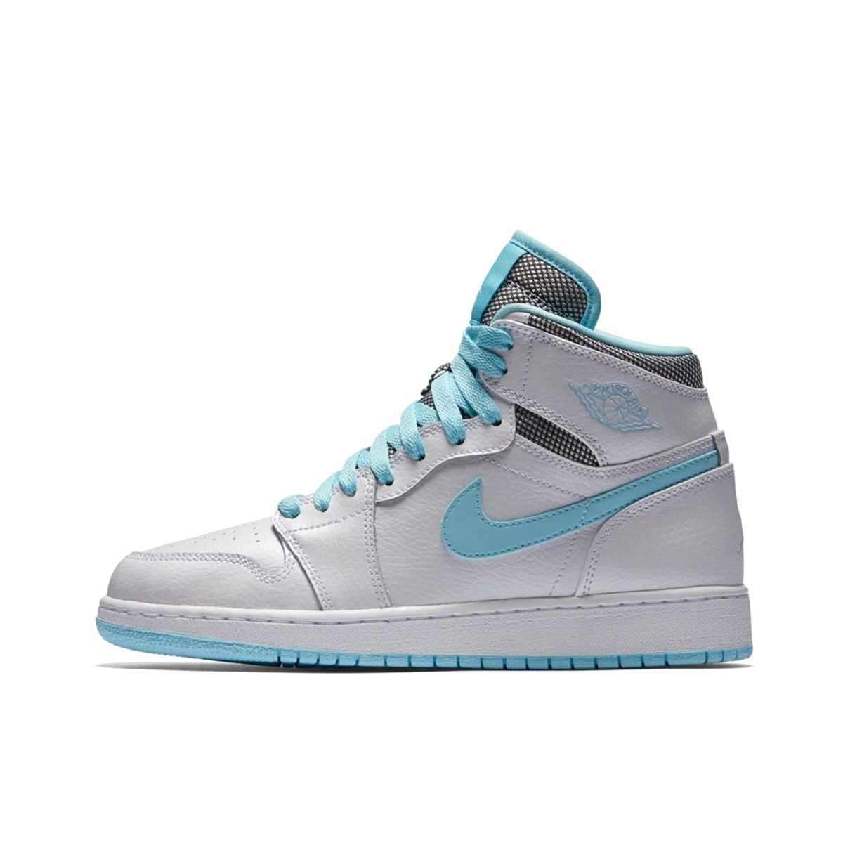 推荐商品：Air Jordan 1 板鞋 运动休闲鞋 复古潮流支撑合成革 White Still Blue 高帮/清新蓝