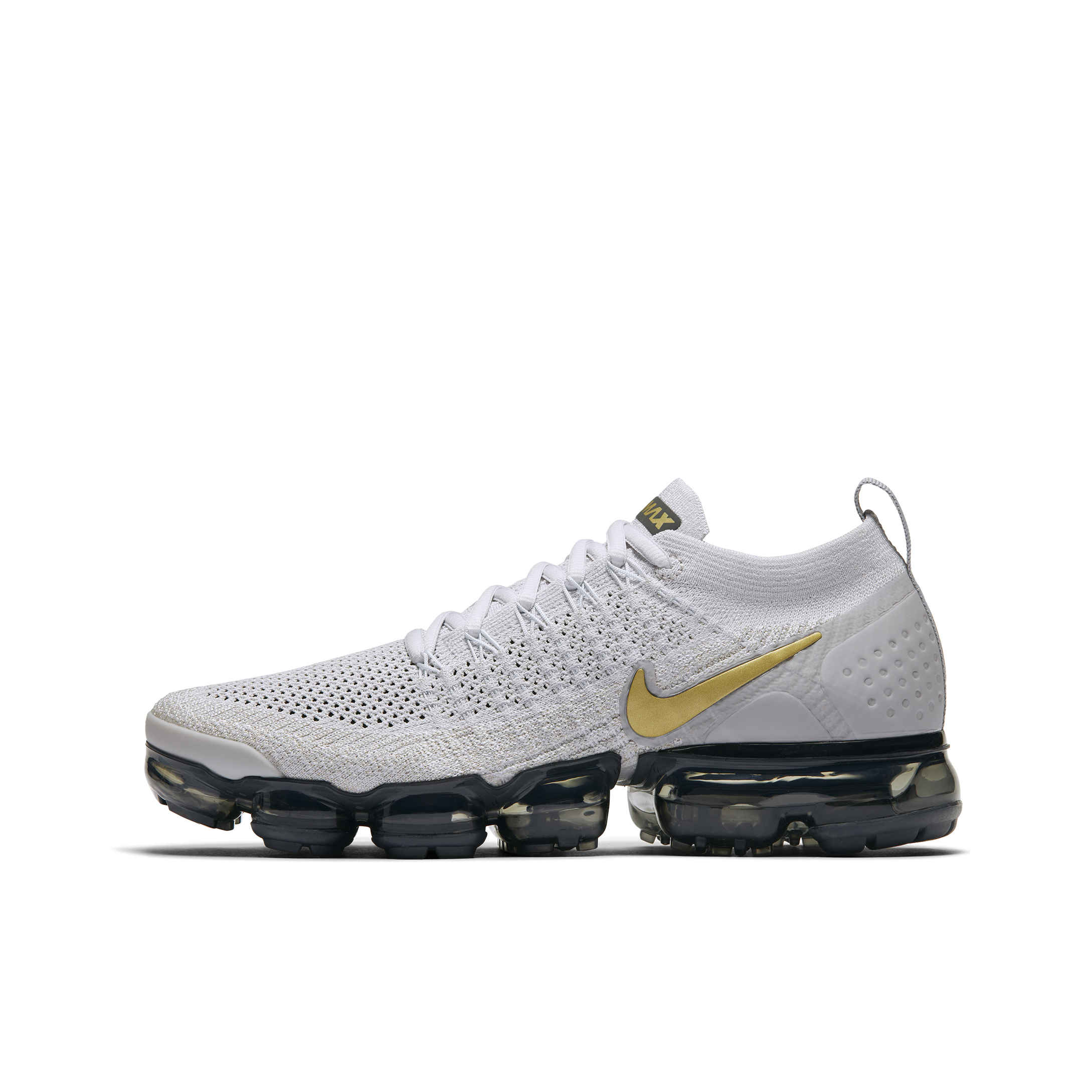 推荐商品：Nike Air VaporMax 2.0 跑鞋 飞线缓震耐磨舒适轻便防滑回弹网布透气复古百搭圆头 Vast Grey 灰黑金