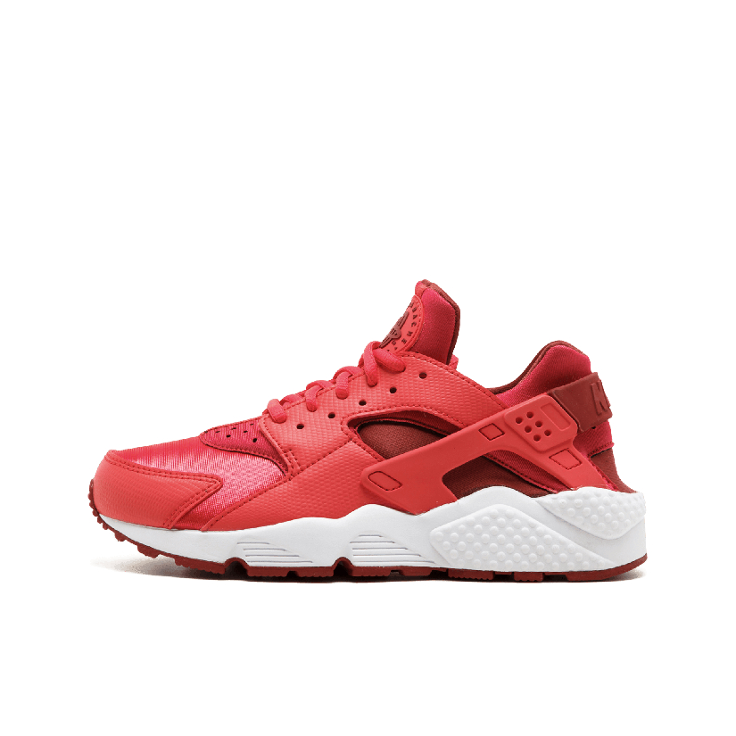 推荐商品：Nike Air Huarache 跑鞋 轻便透气舒适耐磨缓震复古防滑织物合成革运动低帮圆头 Glow Dark Cayenne White 粉红白