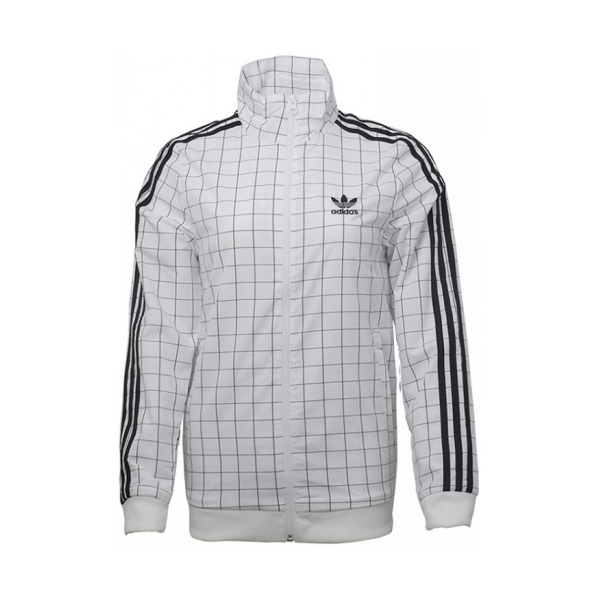 adidas Originals 立領(lǐng)外套運動休閑防風(fēng)服格子夾克 男女同款 CE1734