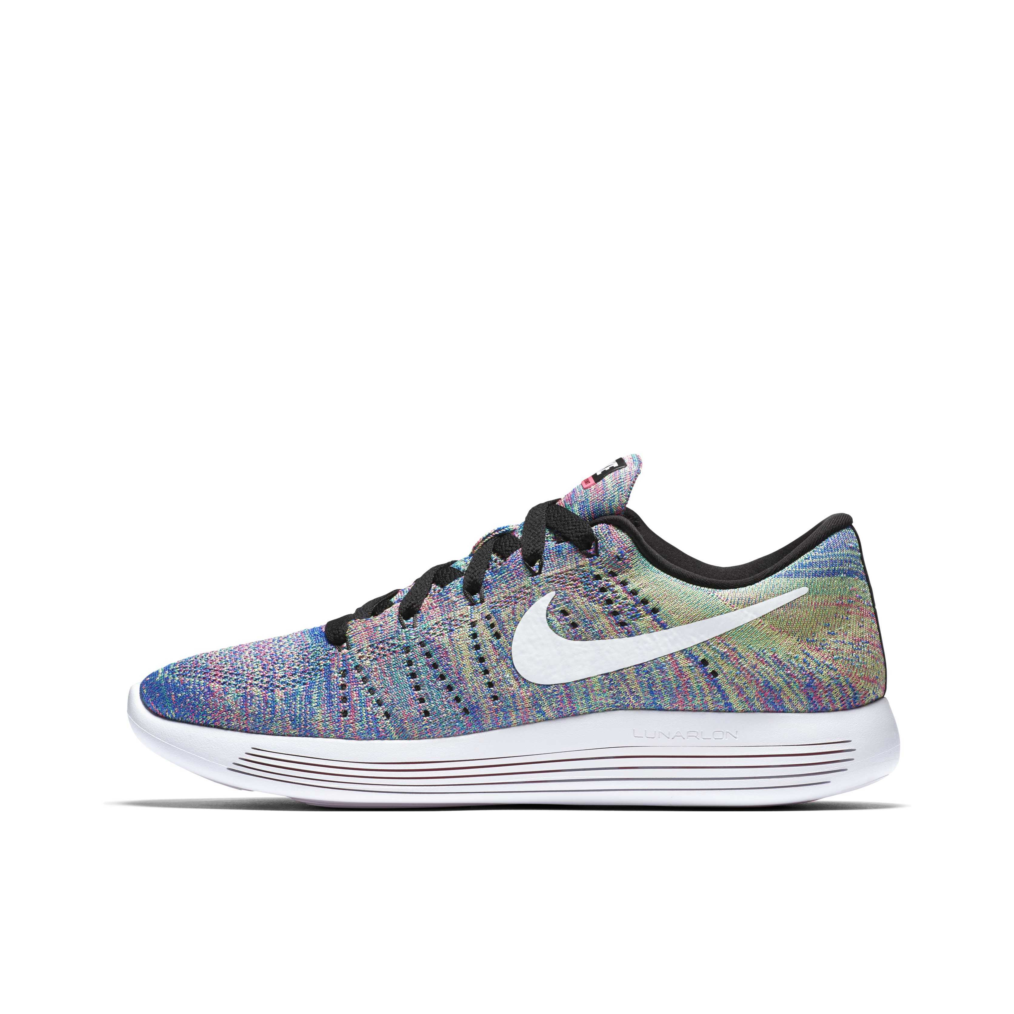 推荐商品：Nike LunarEpic Low Flyknit 跑鞋 减震轻便防滑耐磨舒适透气百搭休闲运动织物 Low Multi-Color 紫兰白