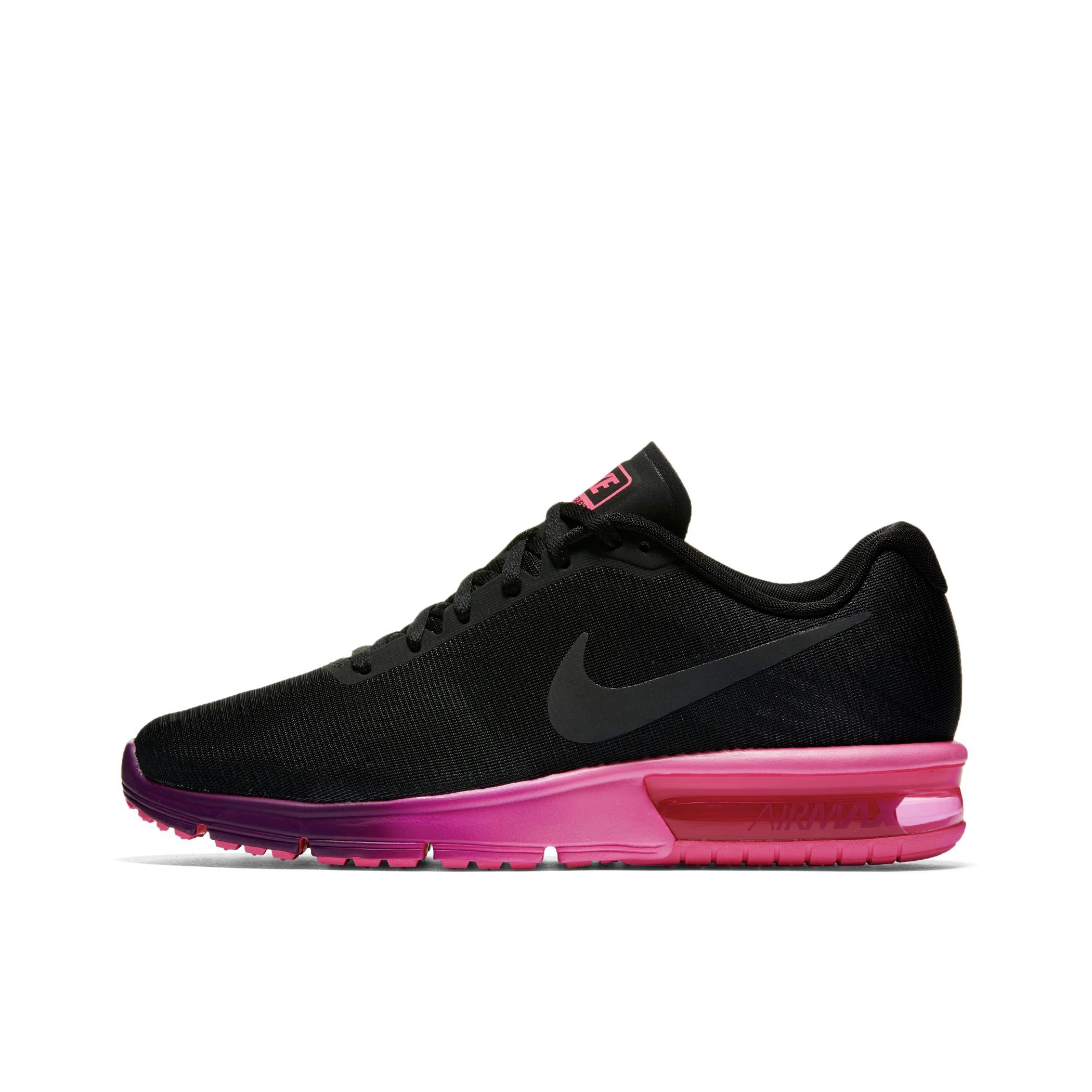 推荐商品：Nike Air Max Sequent 跑鞋 减震防滑耐磨舒适透气低帮时尚休闲 Black Pink Blast 黑粉
