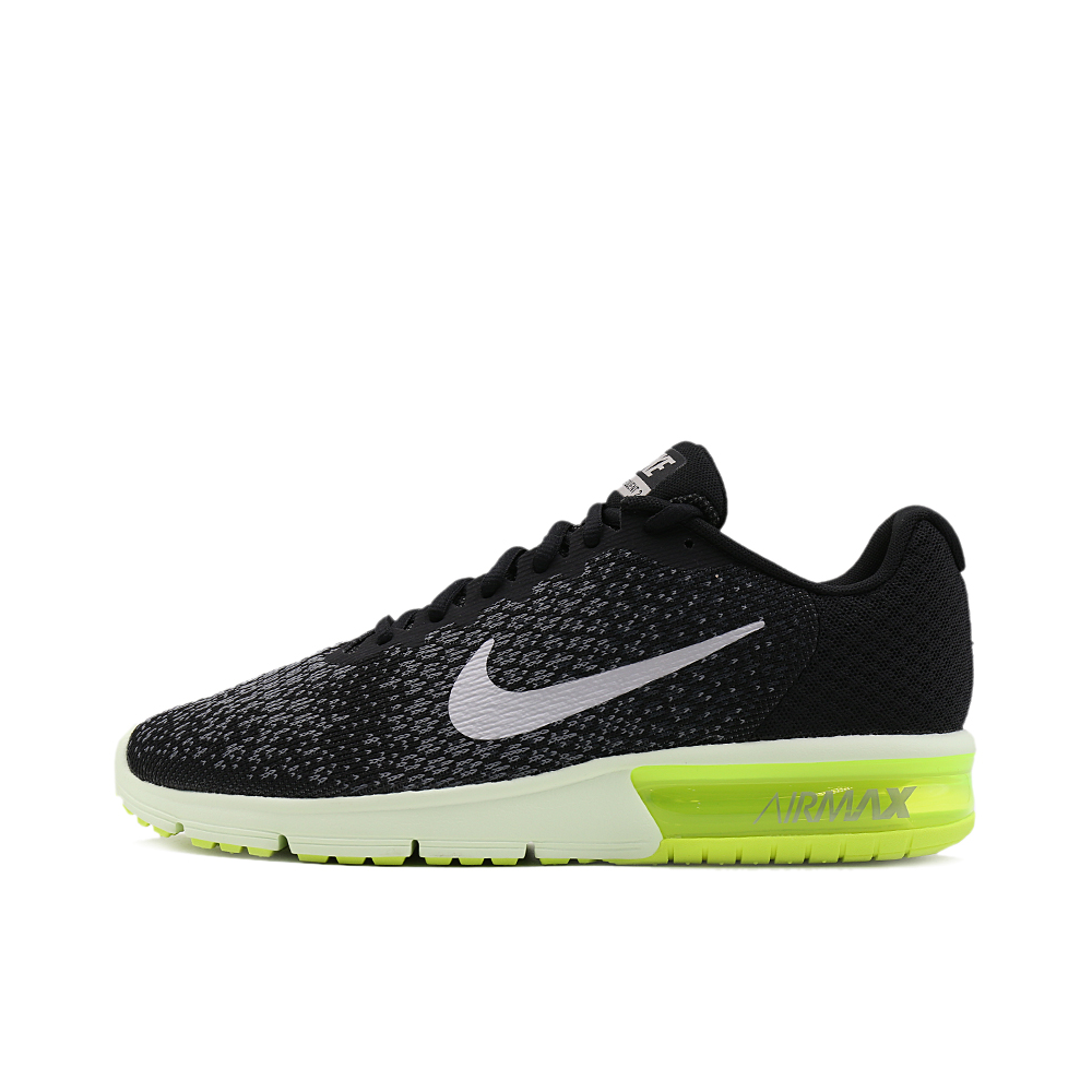 推荐商品：Nike Air Max Sequent 2 跑鞋 减震轻便防滑耐磨舒适透气低帮复古运动气垫休闲  Black Grey Volt  黑绿色
