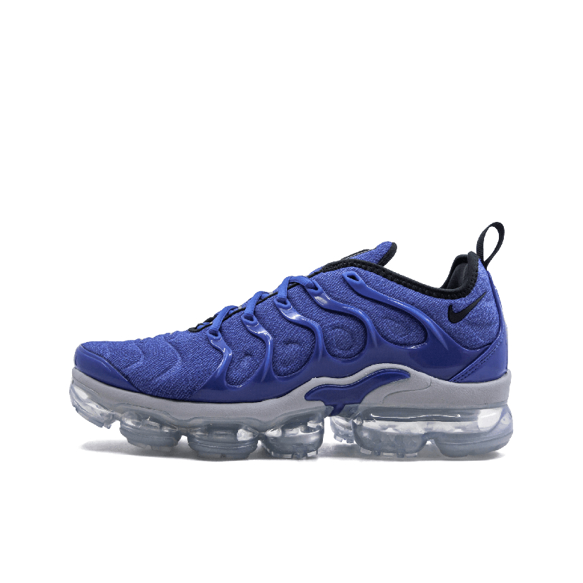 推荐商品：Nike Air VaporMax Plus 跑鞋 全掌气垫减震回弹防滑耐磨舒适透气运动织物 Game Royal/Wolf Grey/Racer Blue/Black 蓝黑白