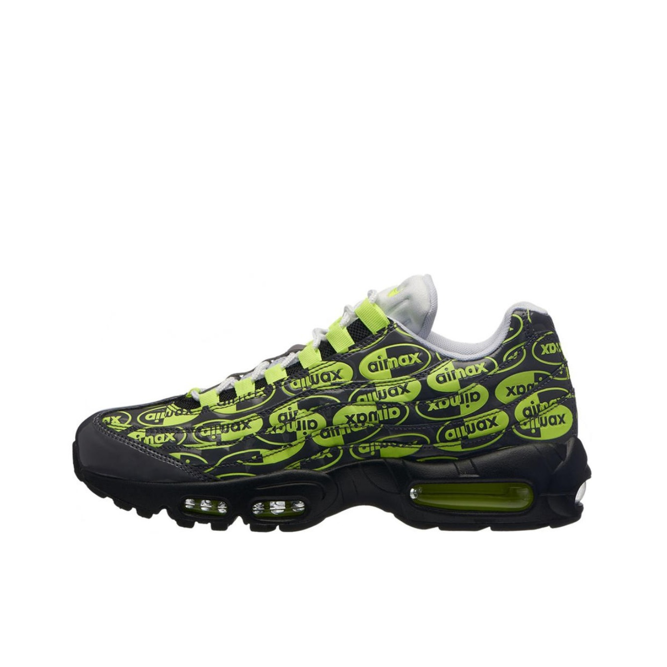 推荐商品：Nike Air Max 95 跑鞋 潮流时尚复古百搭防滑耐磨舒适透气防水气垫织物支撑低帮缓震贴合耐用圆头 Volt Logo AirMax弹幕Logo