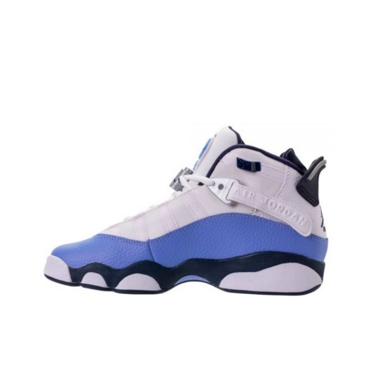 推荐商品：Air Jordan 6 Rings 六冠王 篮球鞋 zoom air缓震透气耐磨复古潮流百搭防滑包裹性 White/Blue/Black 白蓝黑