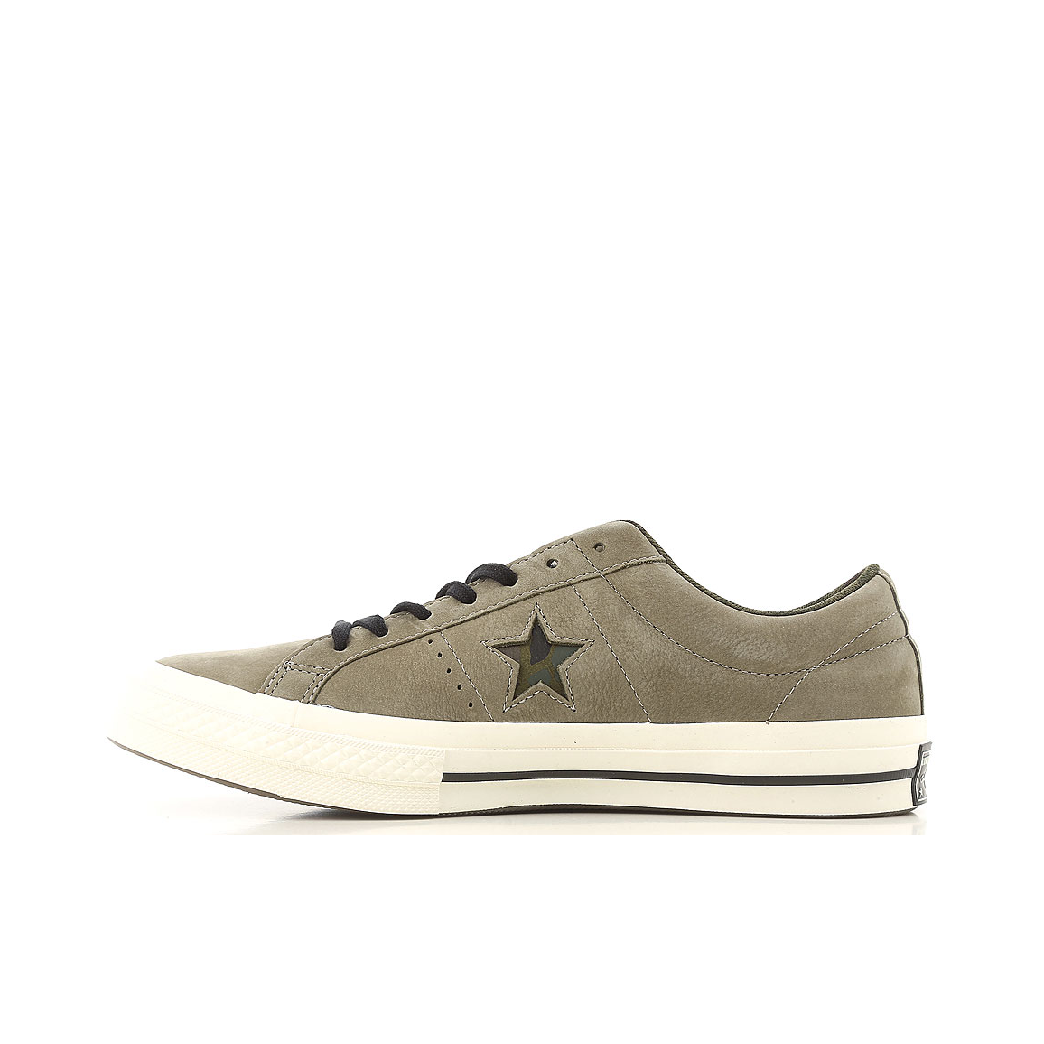 推荐商品：Converse/匡威 One Star 翻毛皮 防滑 复古 星星鞋 板鞋 Ox Leather Essentials 灰绿色