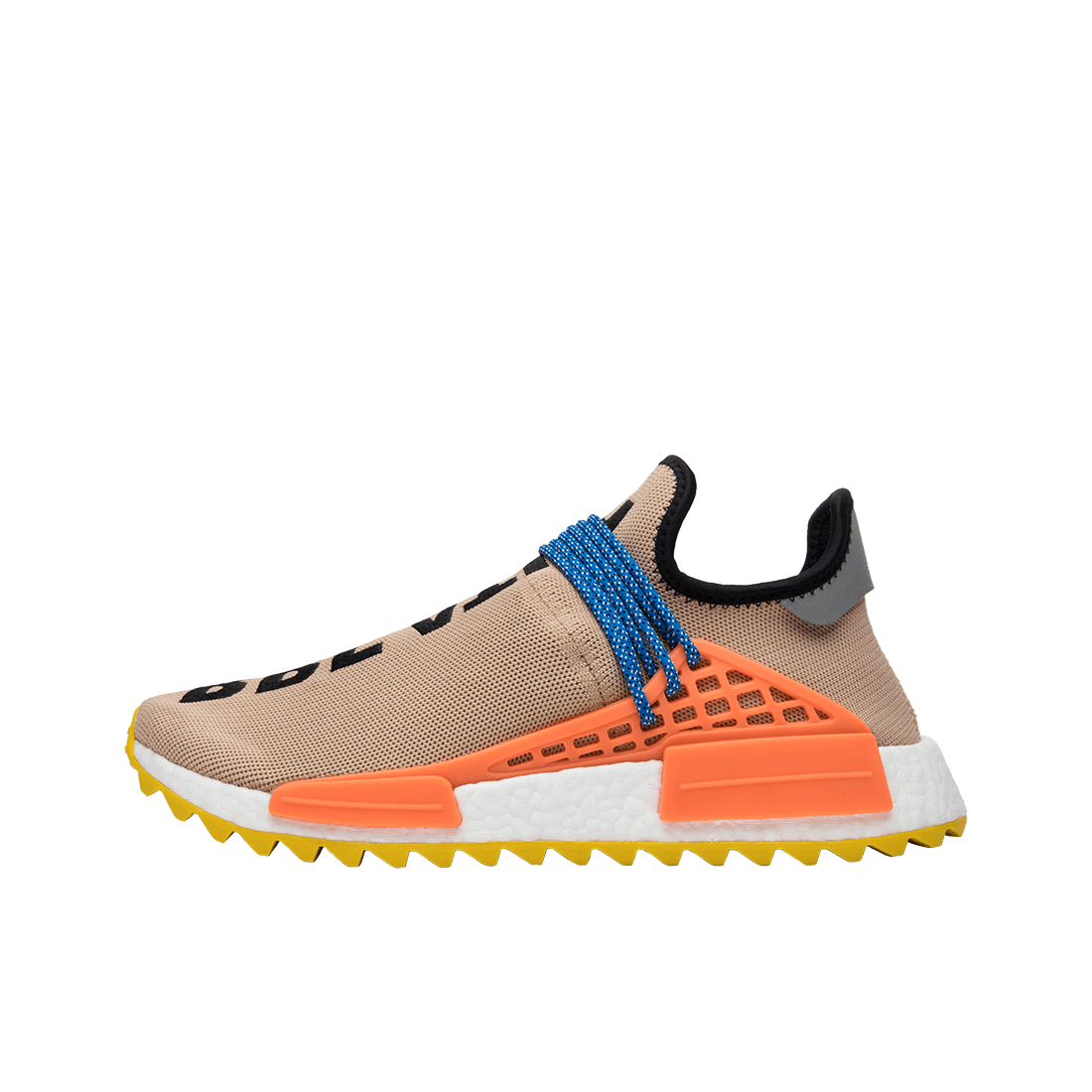 推荐商品：adidas Originals NMD Human Race 防滑耐磨 减震回弹 轻便透气 舒适百搭 织物 增高 运动休闲鞋 Pharrell Pale Nude 灰卡其