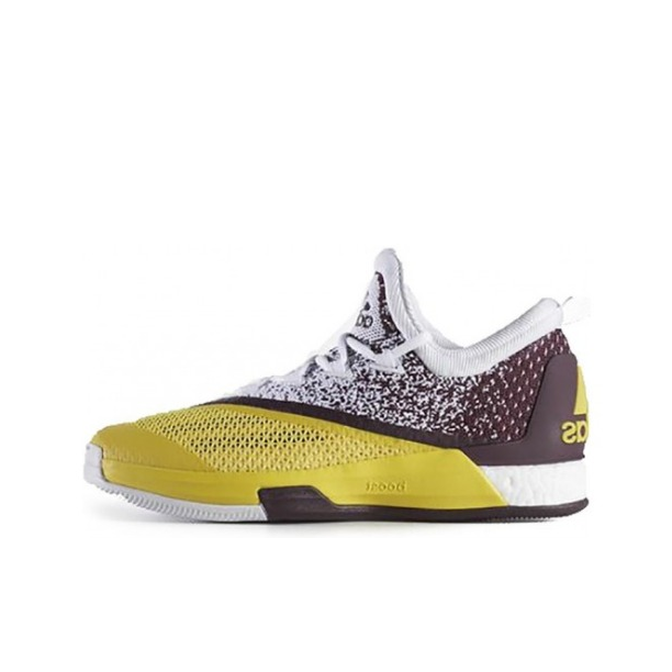 推荐商品：adidas Crazy Light Boost 2.5 篮球鞋 舒适耐磨减震防滑低帮 White/Light Maroon/Yellow  灰黄