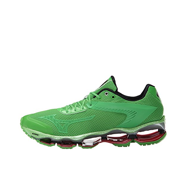 推荐商品：Mizuno/美津浓 WAVE TENJIN 舒适 防滑 耐磨 跑鞋 柠檬绿